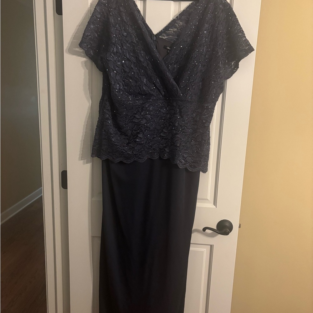 Onyx Nite Black Flutter Sleeve V-Neck Gown